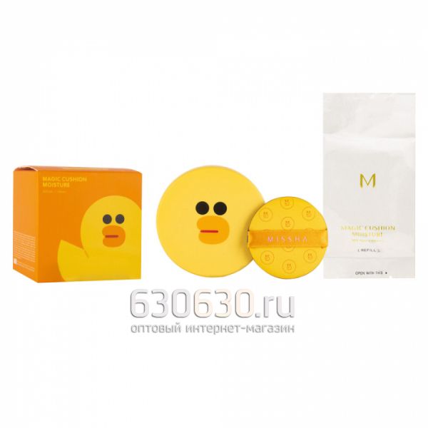 Тональная маскирующая основа-кушон Missha "Magic Cushion Moisture SPF 50+ PA+++" (Цыпленок) 15g+15g
