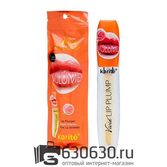 Блеск для увеличения губ со вкусом Персика Karite "Lip Plump Super Volume"